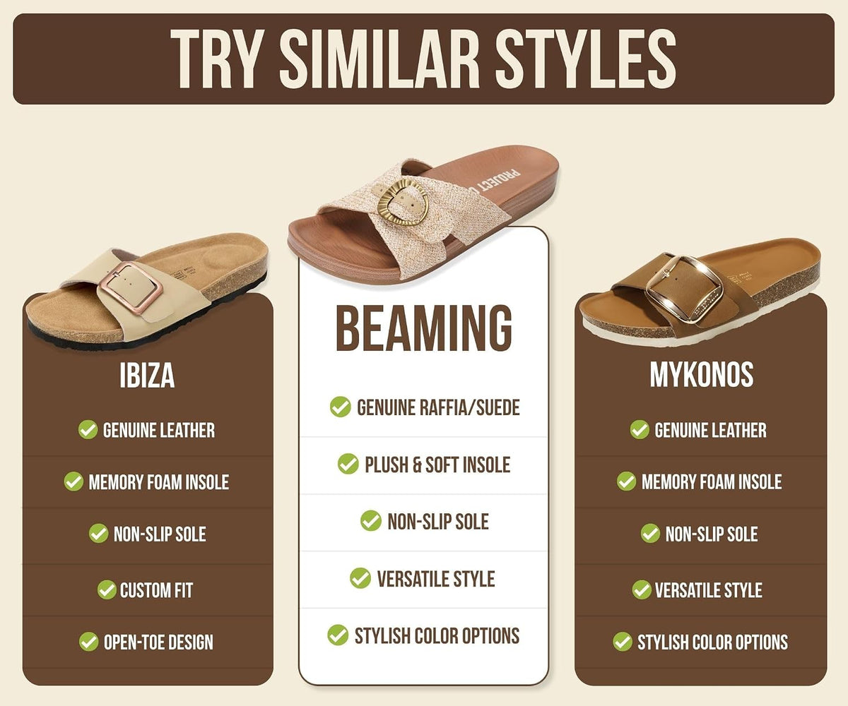 Project Cloud Genuine Suede Adjustable Buckle Slides for Women Footwear