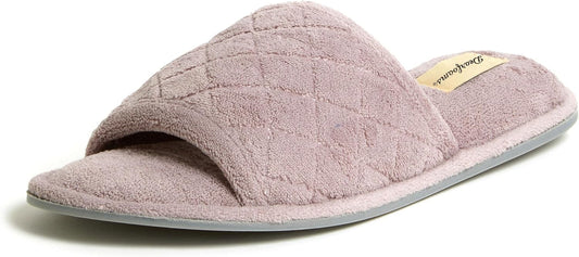 Dearfoams womens Slipper Memory Foam Summer House Shoe Beatrice Terry Slide