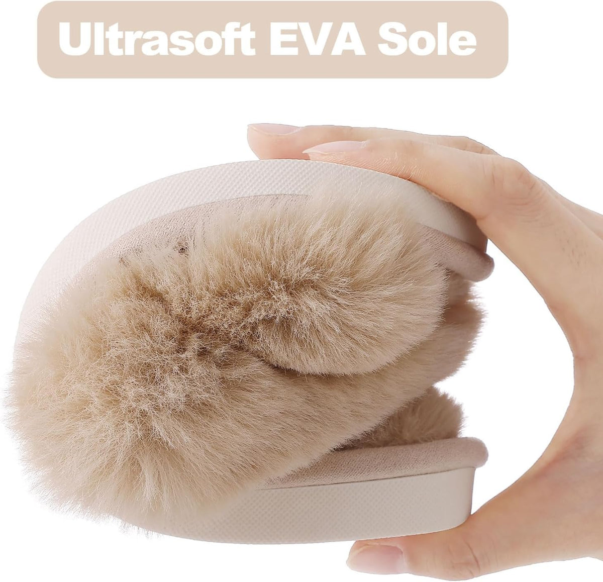 Evshine Memory Foam Fuzzy House Slippers for Women