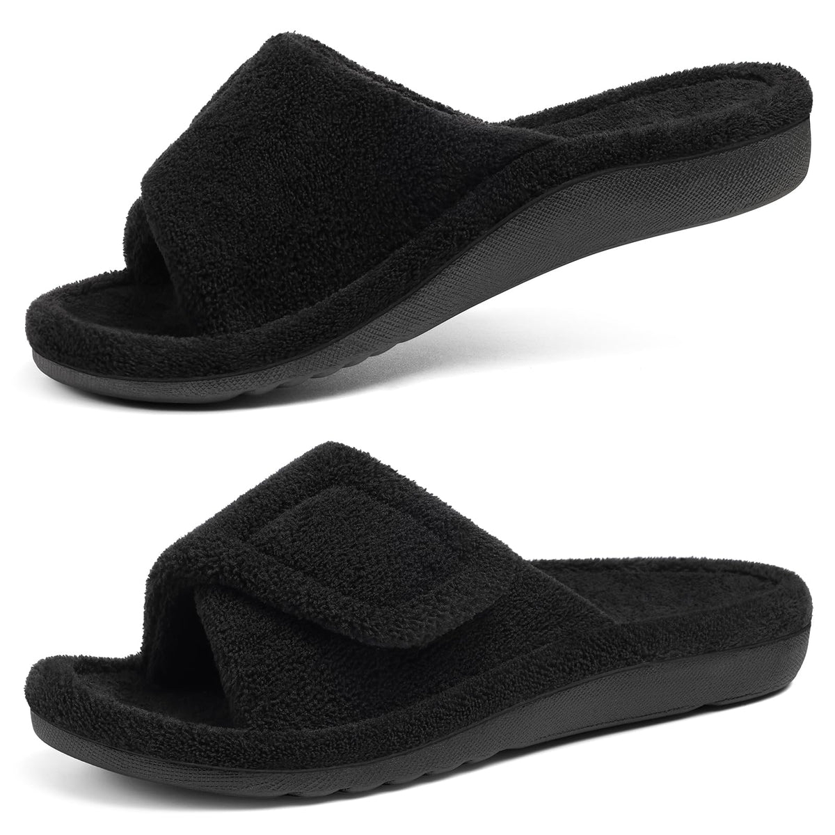 shevalues Orthopedic Slippers for Women with Arch Support Adjustable Open Toe House Shoes for Plantar Fasciitis