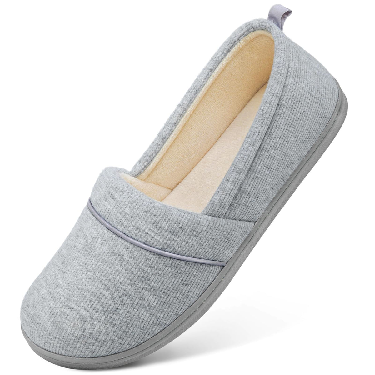 HomeTop Women's Comfy Loafer Slippers Memory Foam Non-slip House Shoes