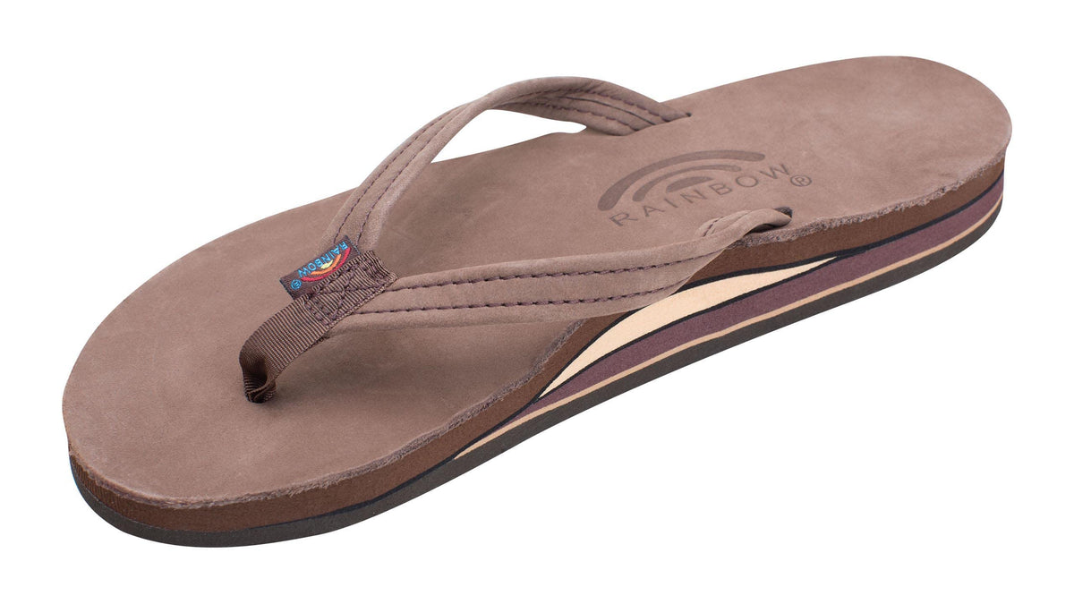 Rainbow Sandals Women's Double Layer, Narrow Strap, Leather Sandals w/Arch