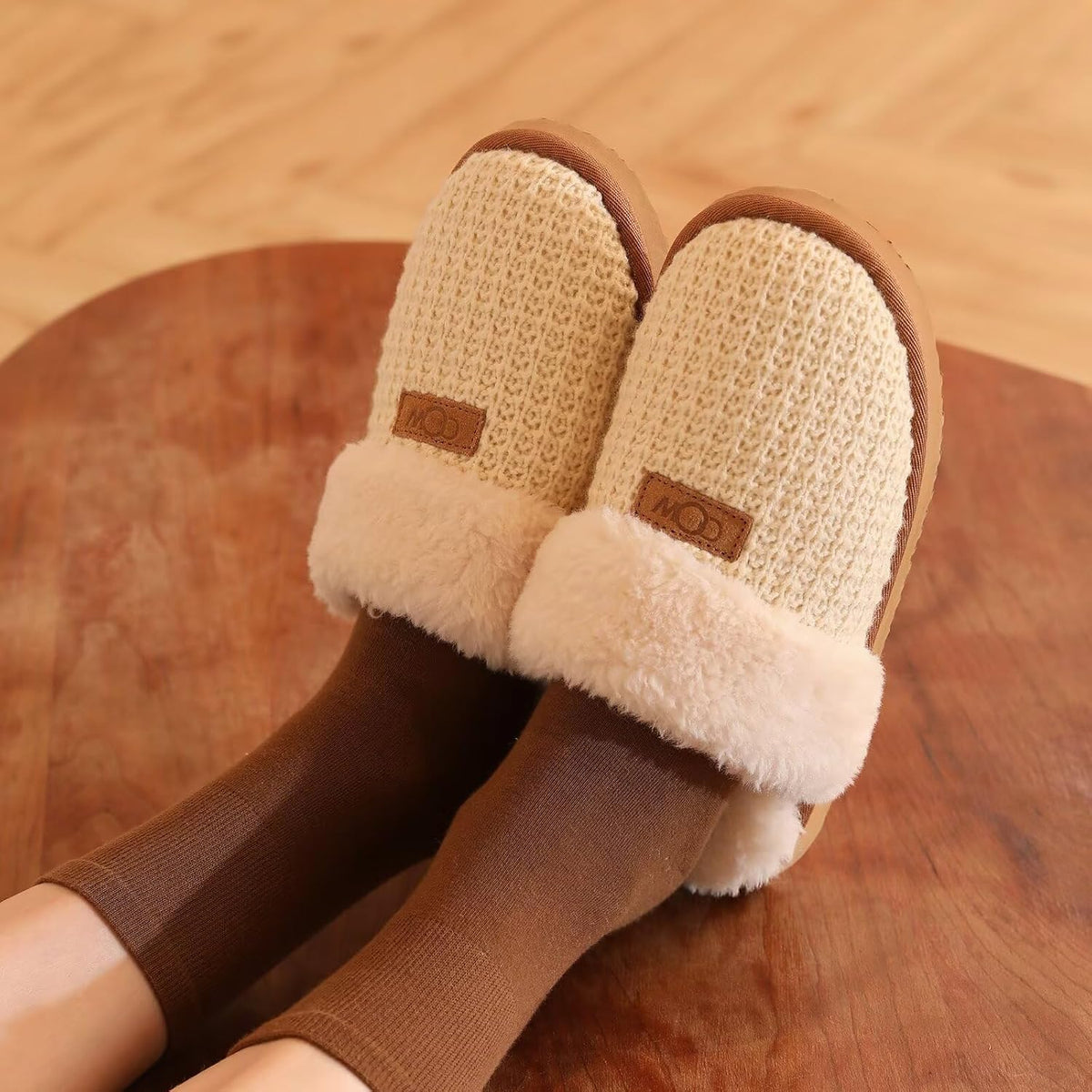 OOW Cozy House Slippers for Women with Memory Foam Fuzzy Shoes for Indoor