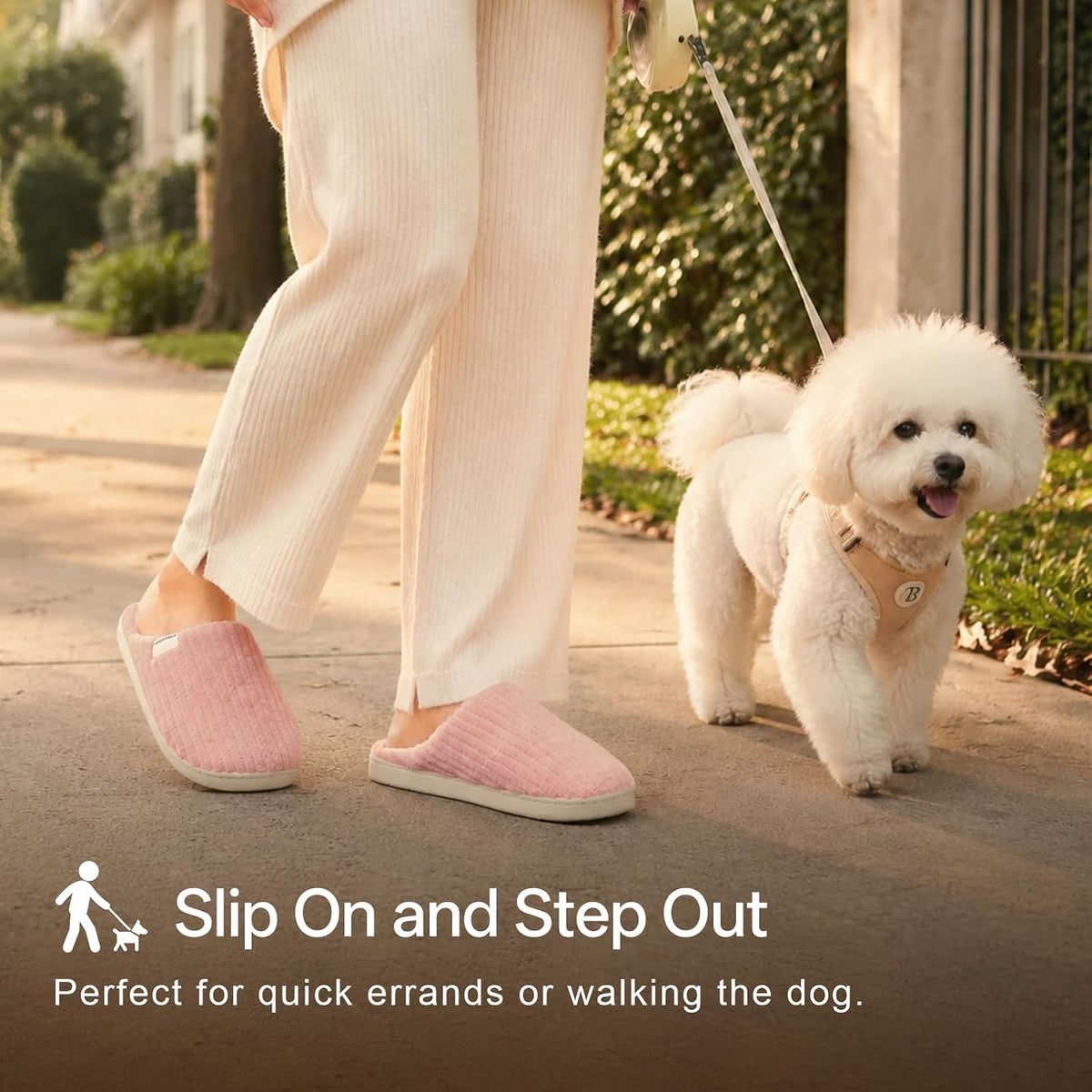 HUXMEYSON Slippers for Women, Warm Memory Foam Comfy House Slippers with Anti-Skid Rubber Sole for Indoor and Outdoor