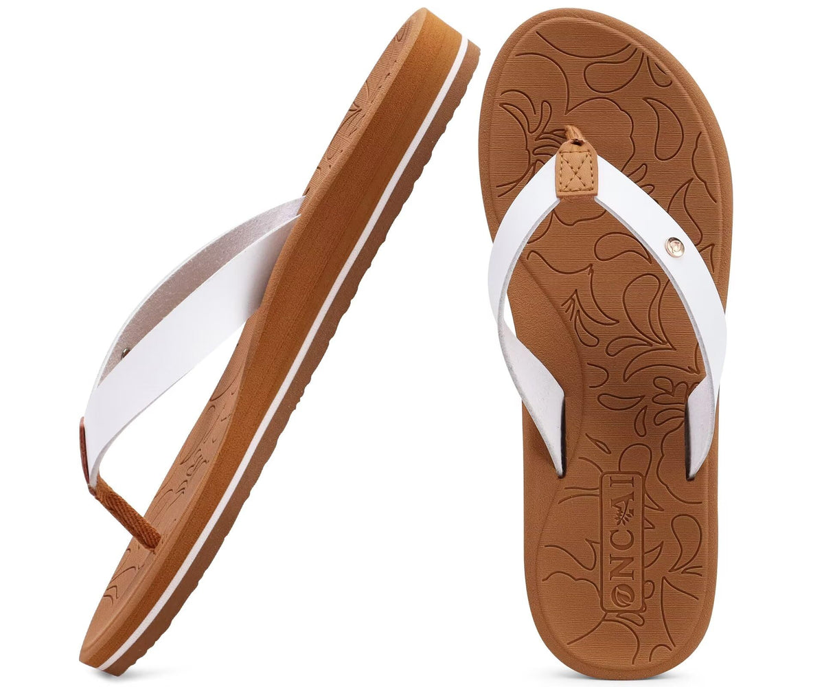 ONCAI Women's Flip Flops Comfortable Arch Support Yoga Mat Summer Beach Walking Thong Cushion Sandals Ladies Outdoor Vacation Essentials Slide Shoes Rubber Soles US Size 5-11