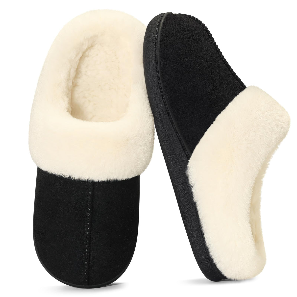 Evshine Women's Memory Foam Fuzzy Slippers Cozy House Shoes