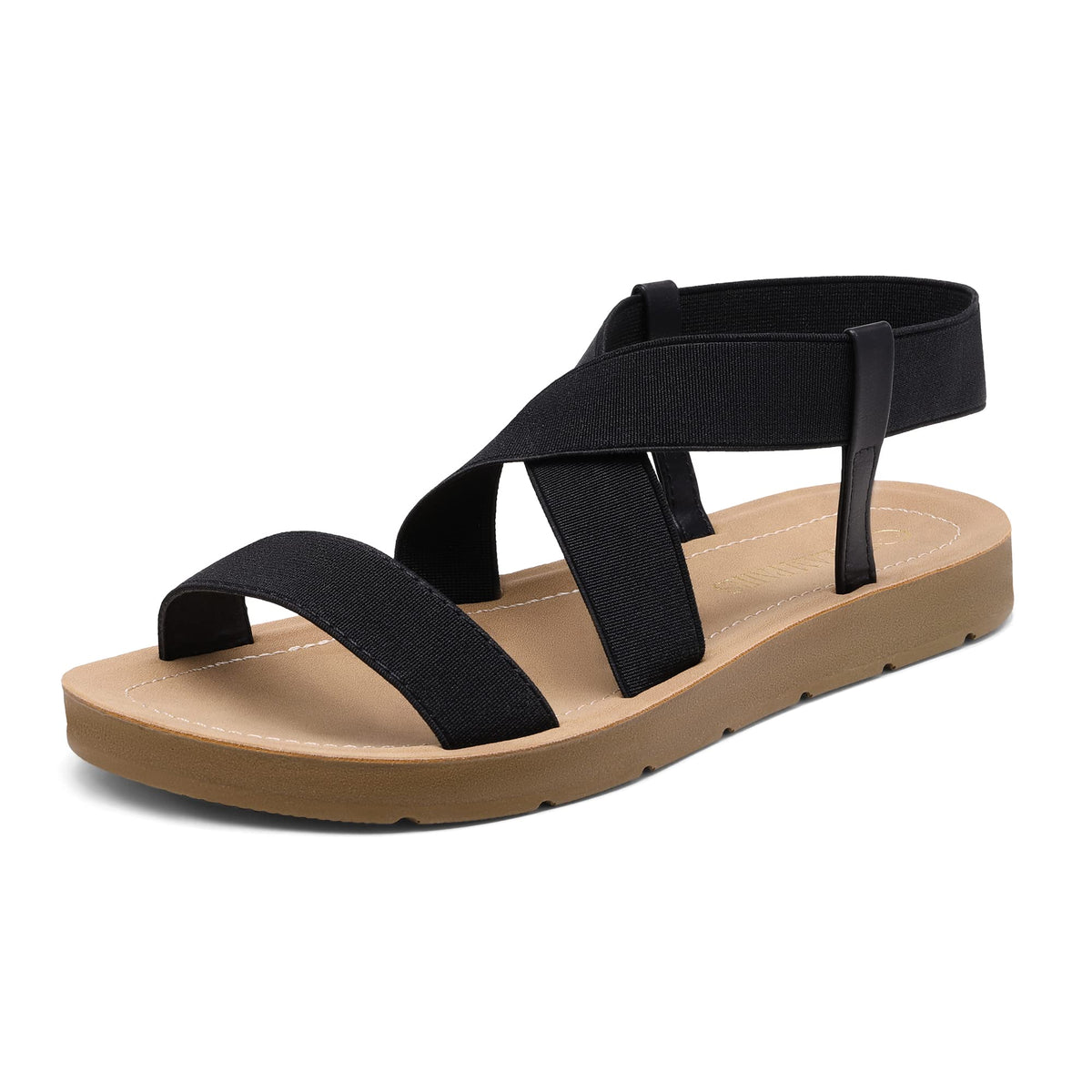 DREAM PAIRS Women's Elastic Ankle Strap Flat Sandals