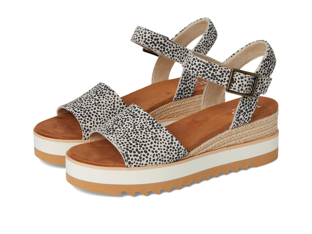 TOMS Women's Diana Wedge Sandal, Leather Upper, CloudBound Insole