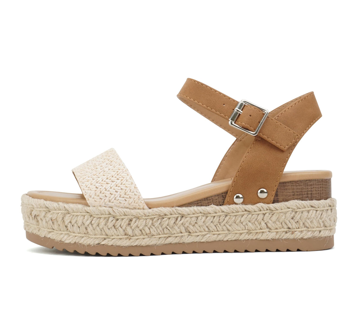 Soda CLIP ~ Women Open Toe Ankle Strap Platform Espadrille Sandal