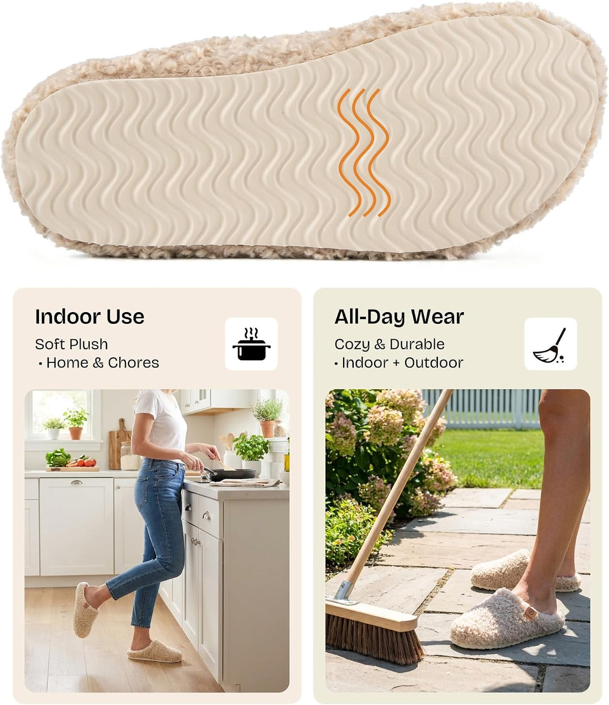 EverFoams Women's Slip on Slippers for Indoor Outdoor