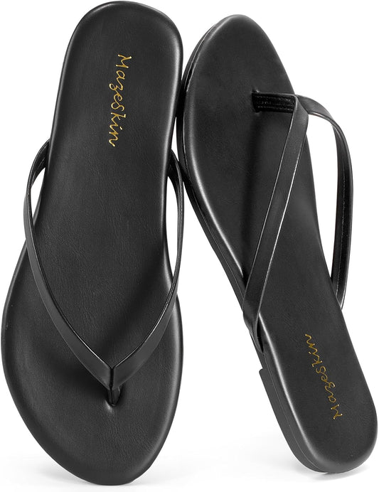 mazeskin Womens Memory Foam Flip Flops Flat Thong Sandals