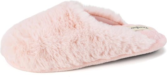Dearfoams womens Bailey Plush Furry Scuff Slipper