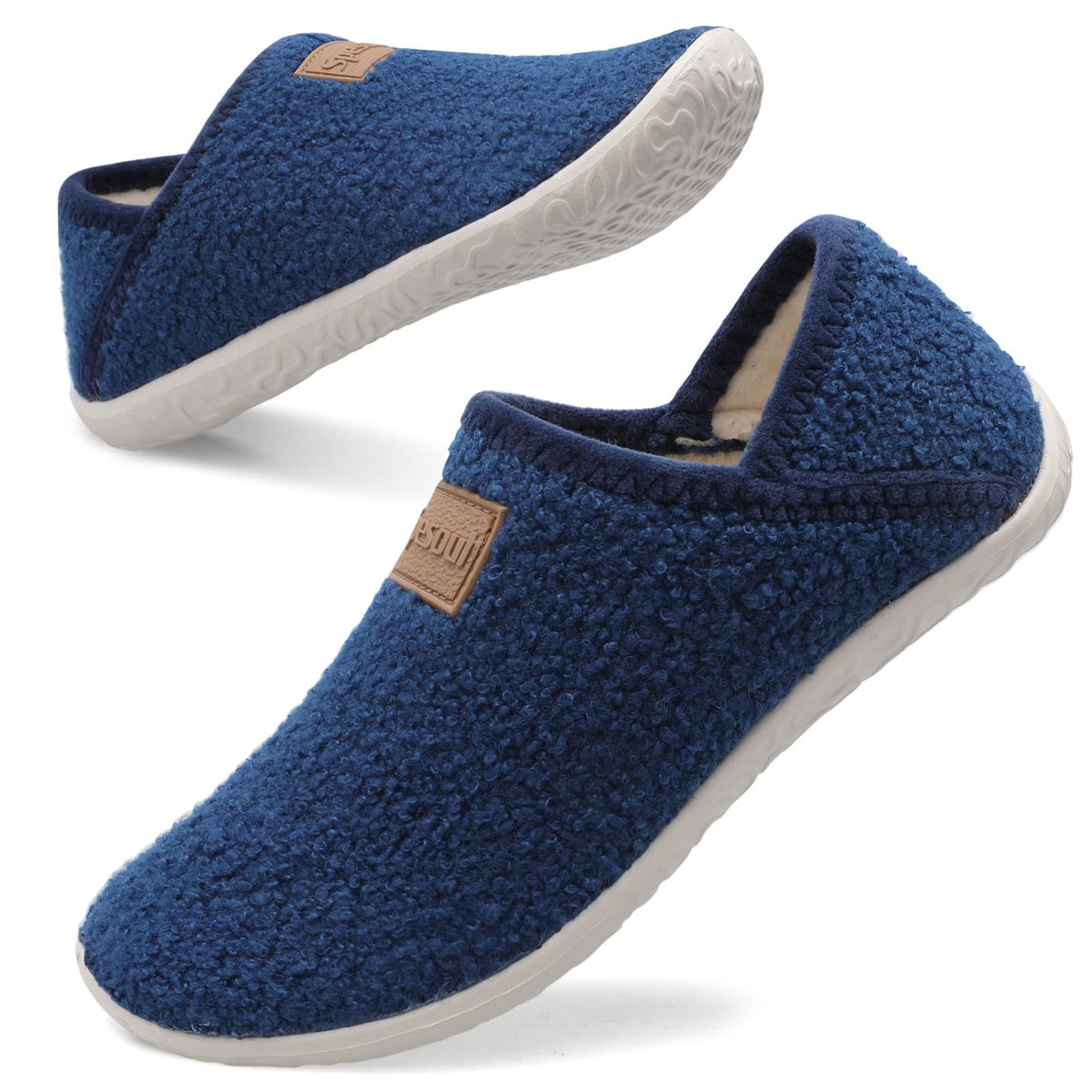 Spesoul Fuzzy House Slippers for Women Men Indoor Closed Back Lightweight Cozy Faux Furry Lining Barefoot House Shoes Slipper Socks for Bedroom Home Office Yoga Outdoor Walking Shoes
