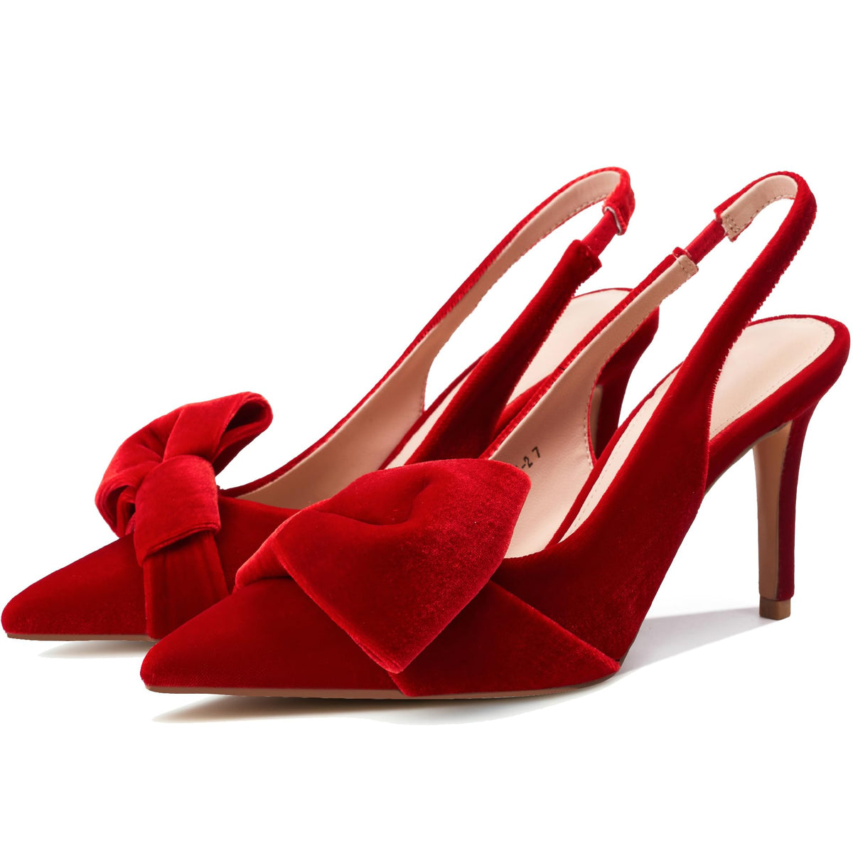 Women's Bow-Detail Slingback Pumps Pointed Toe Stiletto Heels
