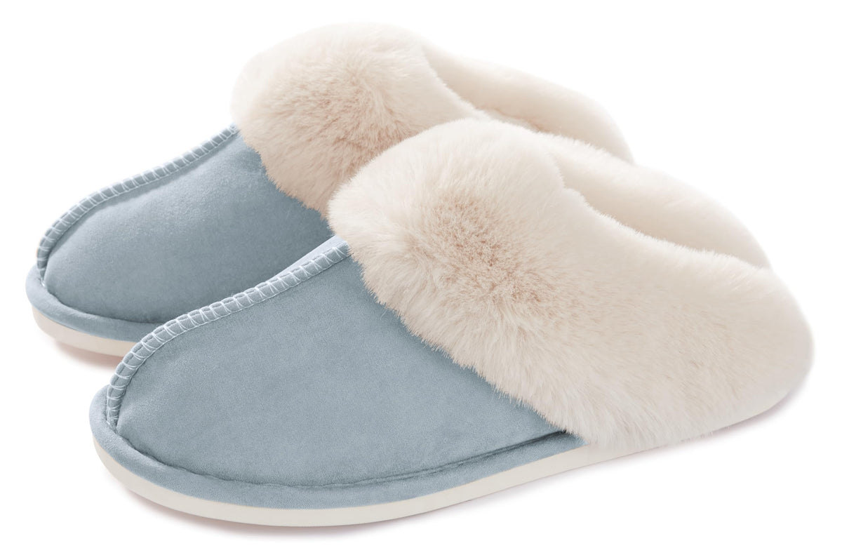 Donpapa Womens Fuzzy Slippers Memory Foam Warm Cozy Indoor House Shoes