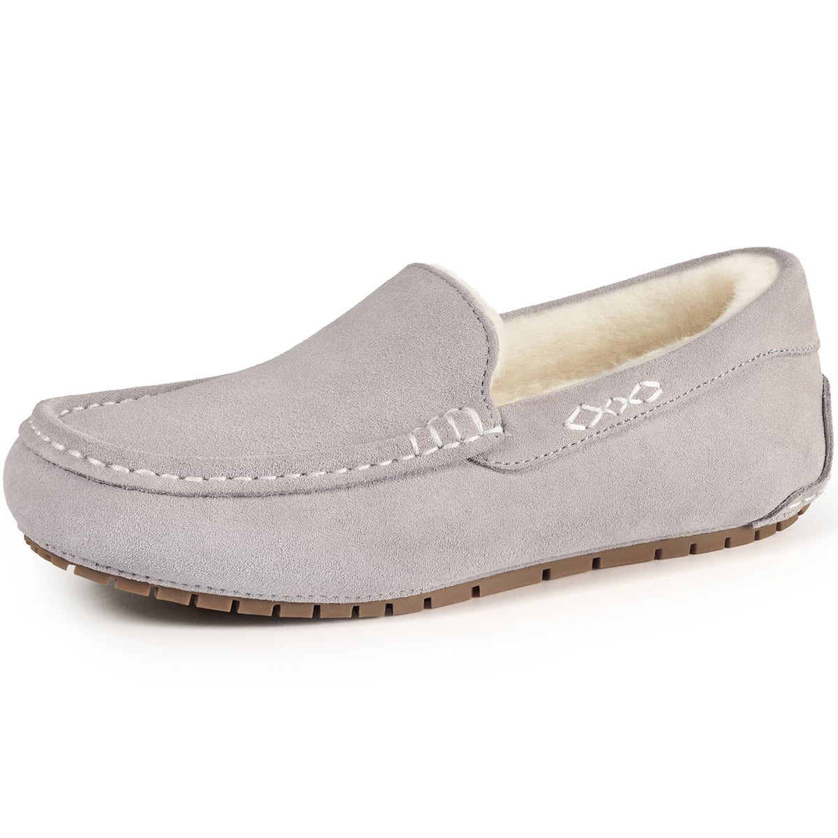 KIDMI Women's Genuine Suede Cozy Moccasin Slippers
