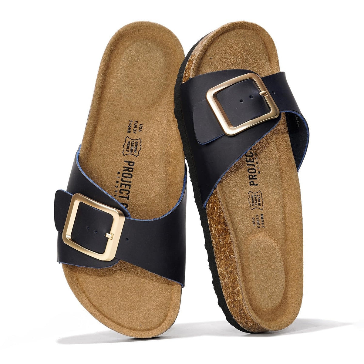 Project Cloud 100% Genuine Leather Sandals Women Comfortable Womens Slides