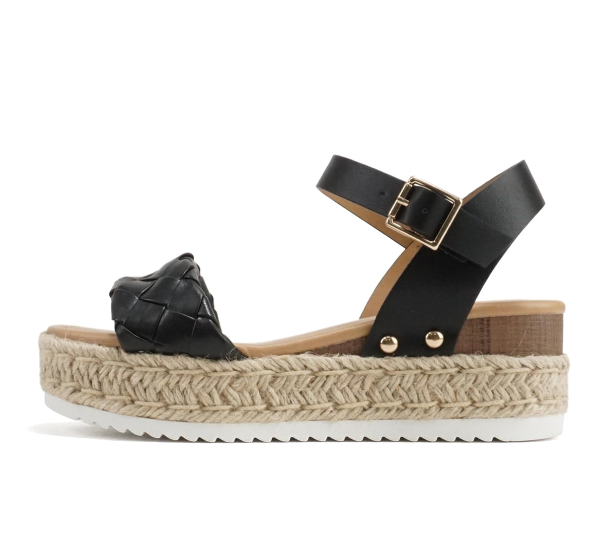 Soda CLIP ~ Women Open Toe Ankle Strap Platform Espadrille Sandal