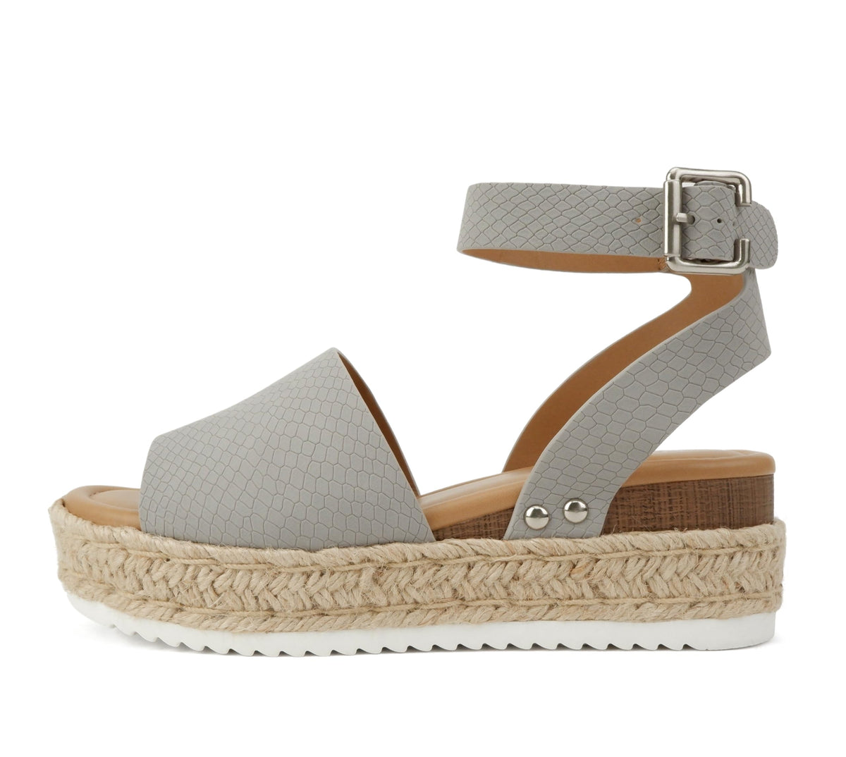 Soda Topic Open Toe Buckle Ankle Strap Espadrilles Flatform Wedge Casual Sandal
