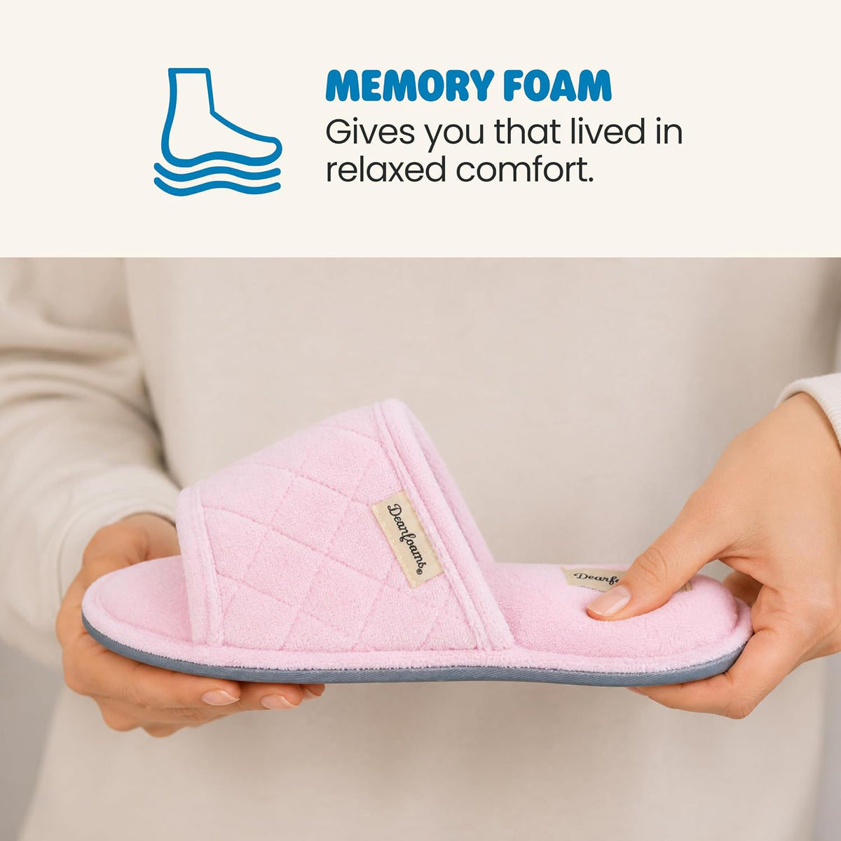 Dearfoams womens Slipper Memory Foam Summer House Shoe Beatrice Terry Slide