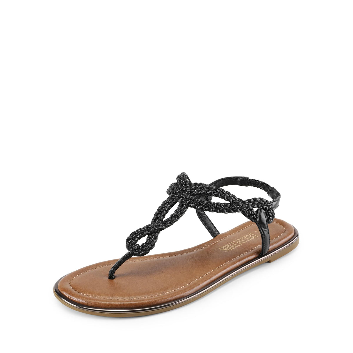 DREAM PAIRS Women's Flat T-Strap Dressy Sandals