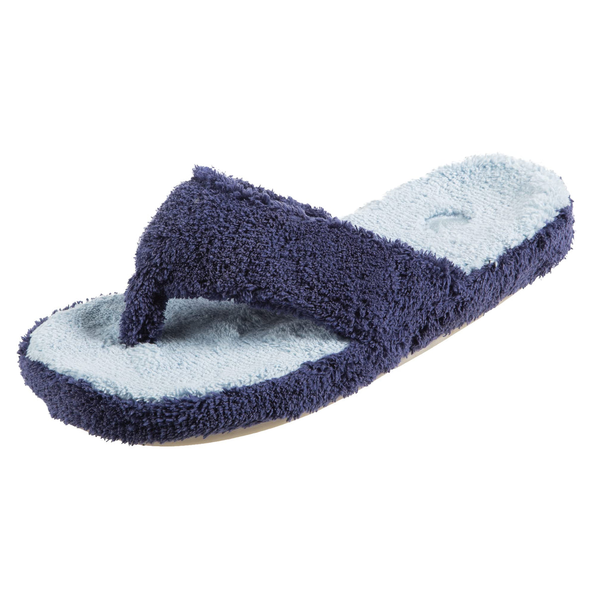 Acorn Women's Spa Thong Slippers with Cloud Contour Comfort - Arch Support and Plush Fluffy Terry Lining, Perfect for Beach, Camping, Poolside, or Bathroom Wear
