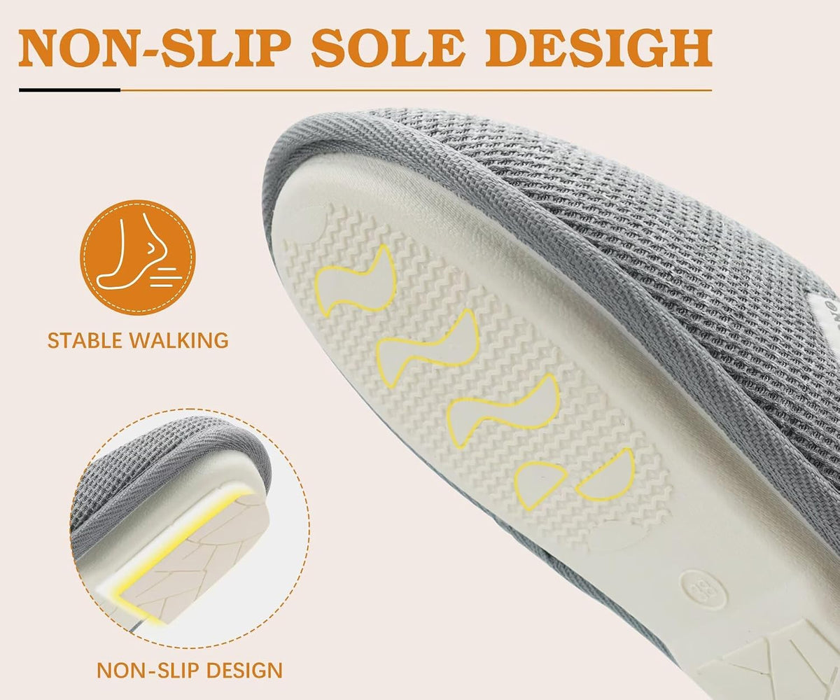 ONCAI Women's House Slippers, Cushion Memory Foam Waffle Upper Home Comfortable Warm Winter Cozy Soft Lightweight Indoor Best House Shoes Non-slip Rubber Sole US Size 5-11