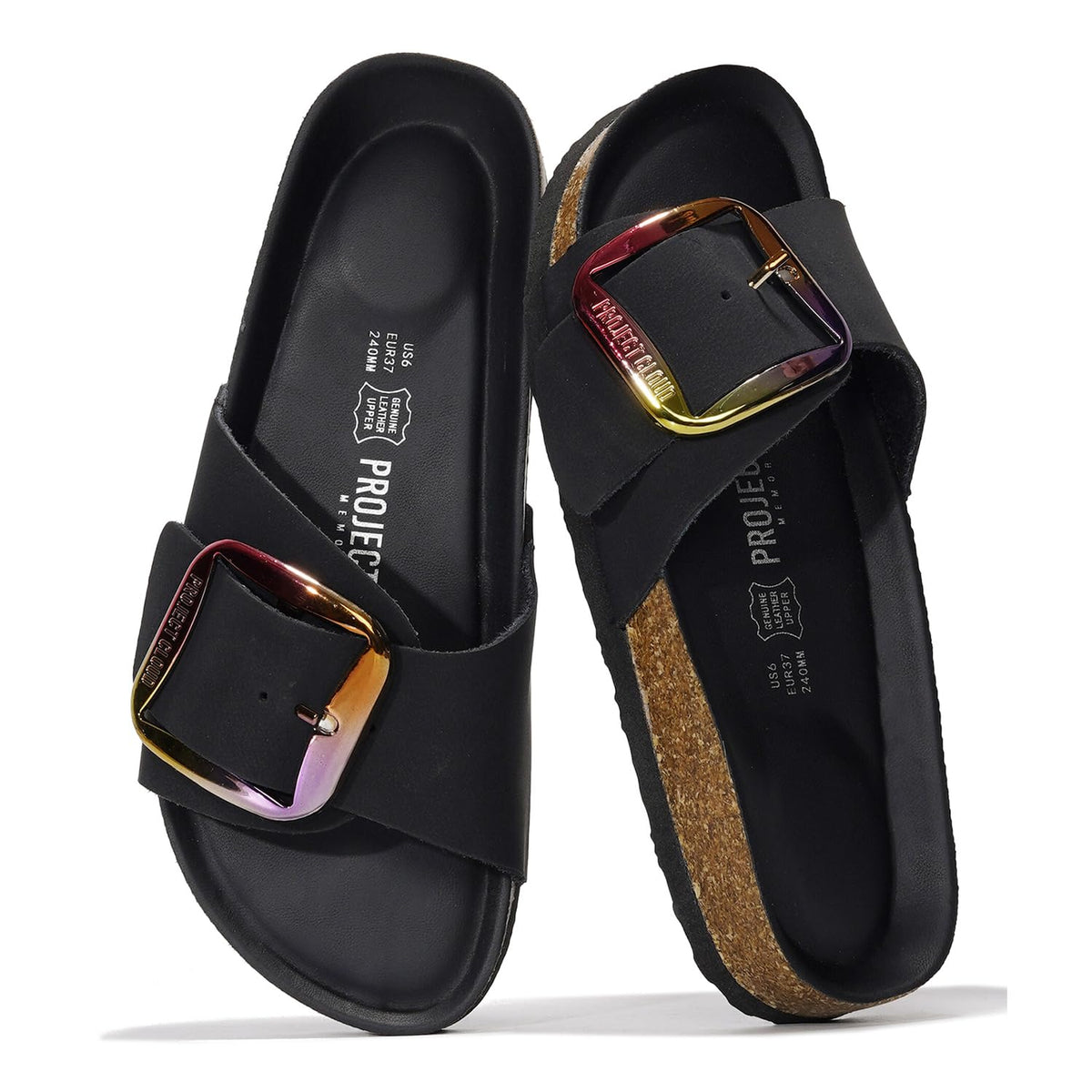 Project Cloud 100% Genuine Leather Sandals Women Comfortable Womens Slides