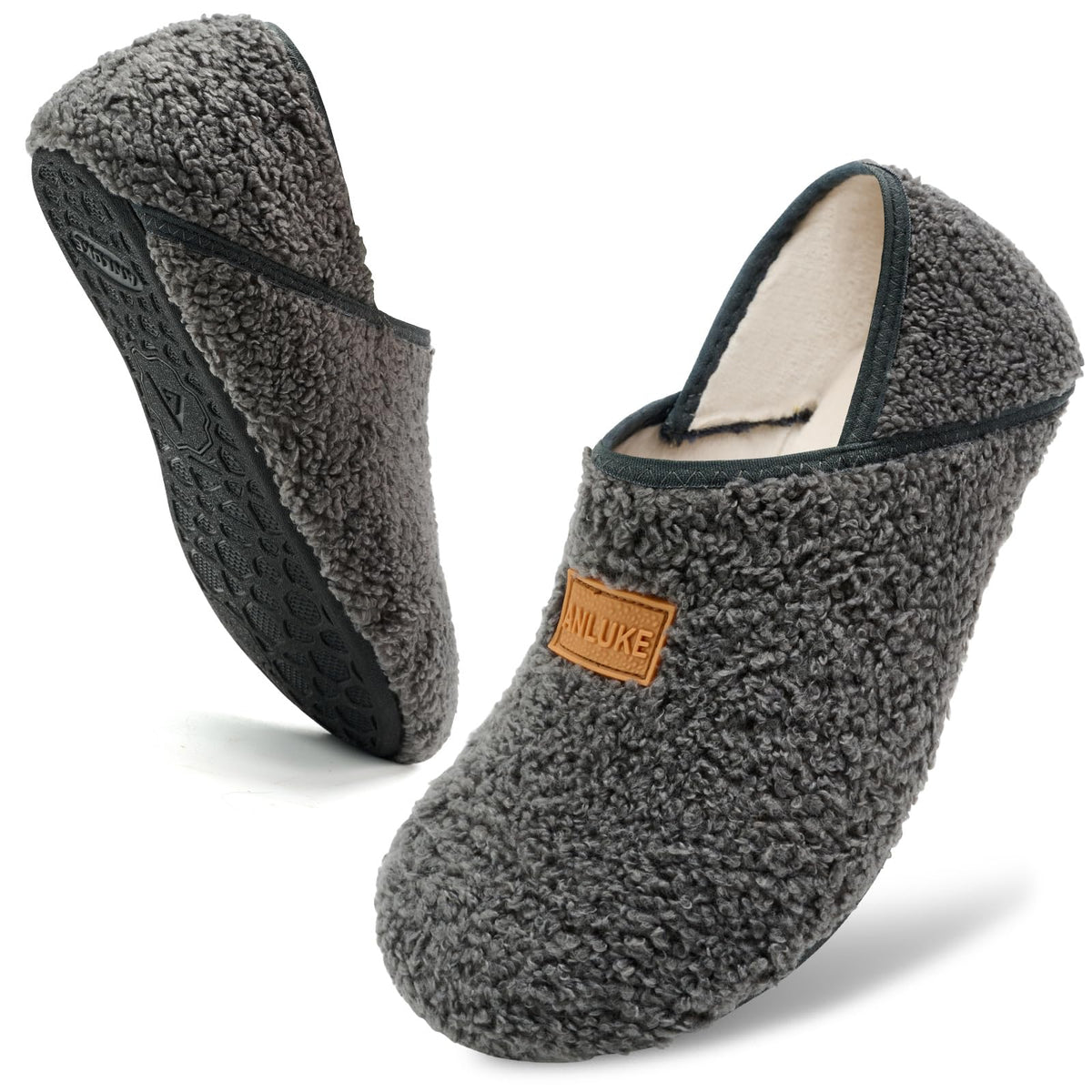 ANLUKE House Slippers for Women Men Fuzzy Socks Indoor/Outdoor