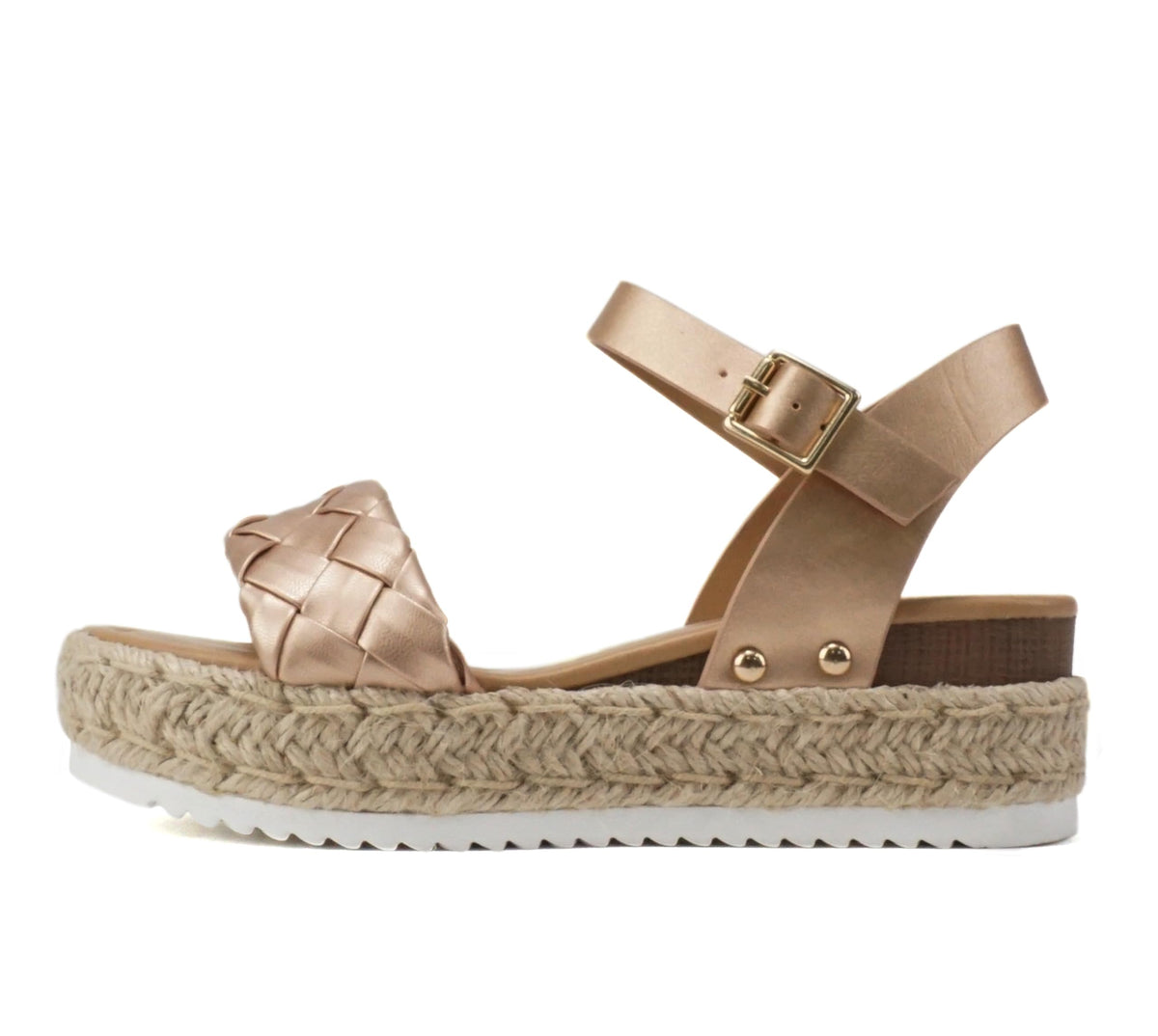 Soda CLIP ~ Women Open Toe Ankle Strap Platform Espadrille Sandal