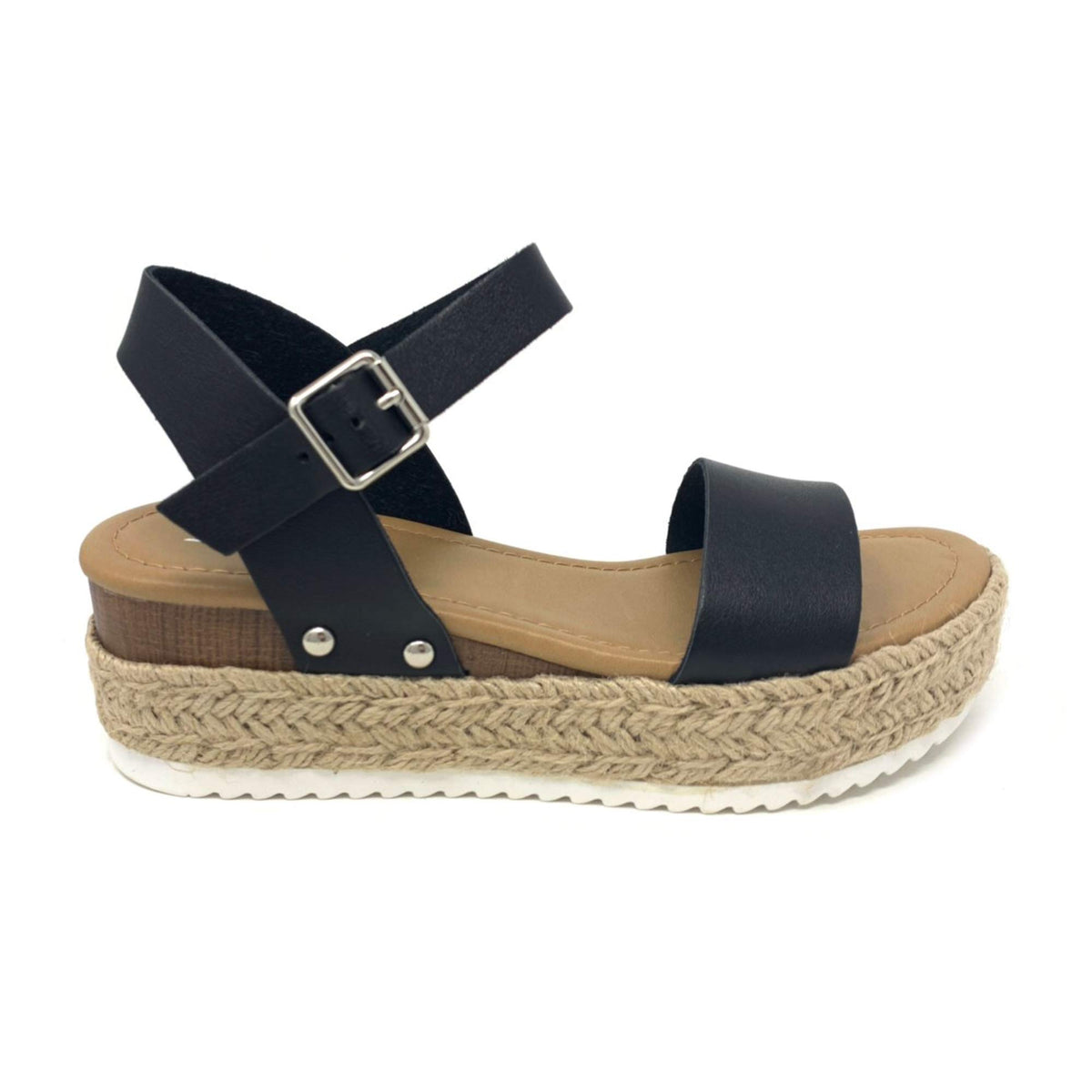 Soda CLIP ~ Women Open Toe Ankle Strap Platform Espadrille Sandal