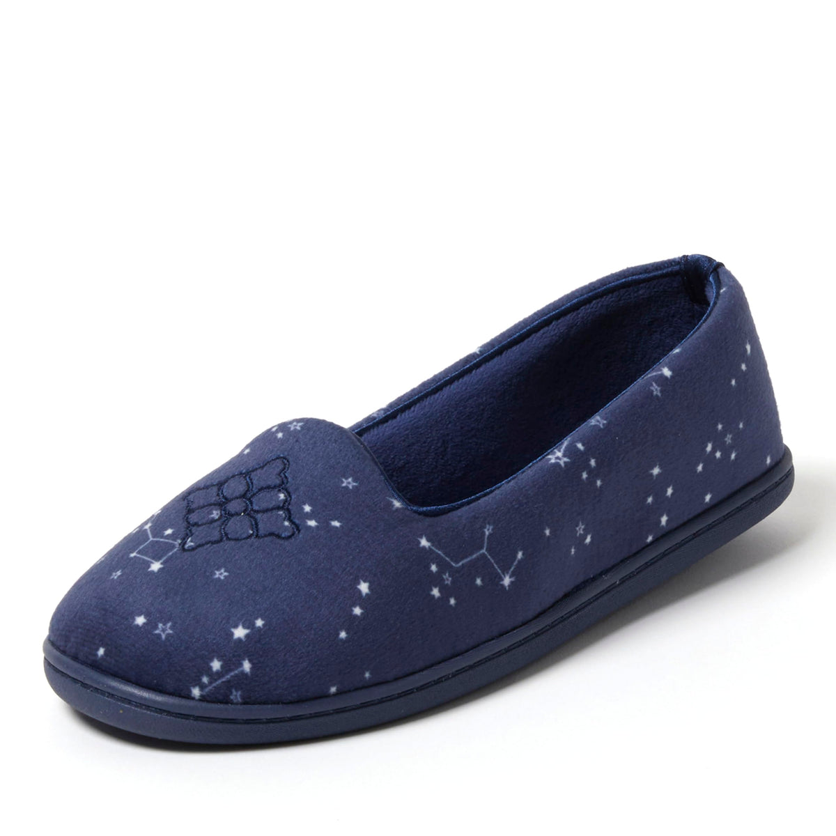Dearfoams Women's Rebecca Soft Memory Foam Lightweight House Shoes Cozy Loafer with Warm Lining and Wide Widths Slipper