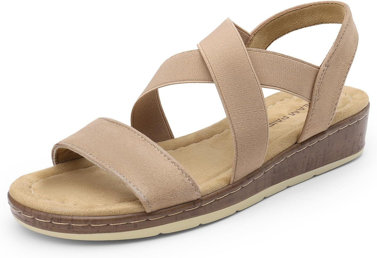 DREAM PAIRS Women's Ankle Strap Low Wedge Sandals