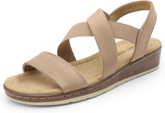 DREAM PAIRS Women's Ankle Strap Low Wedge Sandals