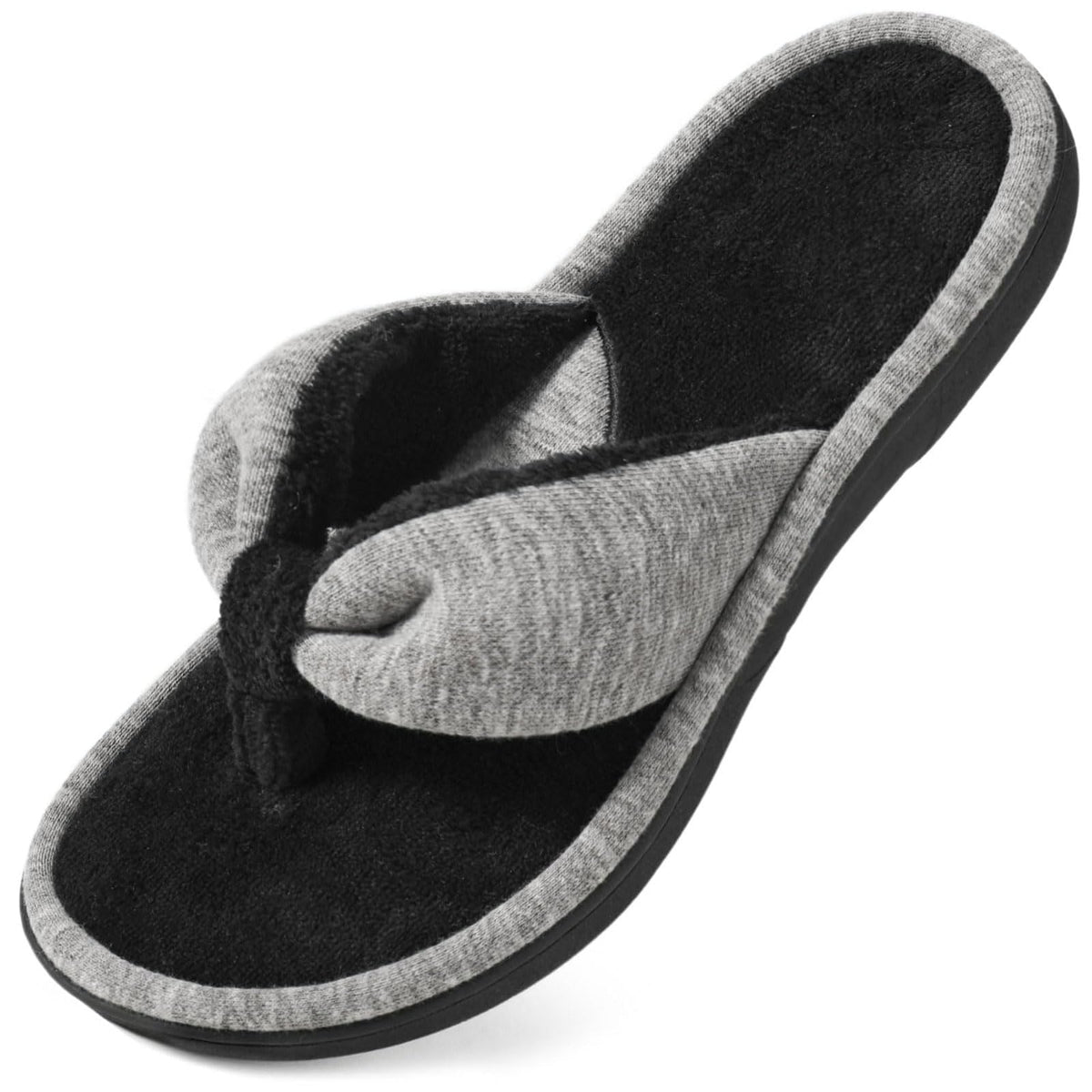 Wishcotton Women's Memory Foam Spa Thong Flip Flops Cozy Slippers