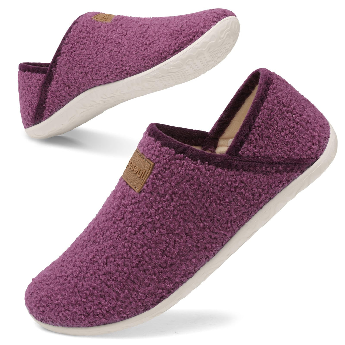 Spesoul Fuzzy House Slippers for Women Men Indoor Closed Back Lightweight Cozy Faux Furry Lining Barefoot House Shoes Slipper Socks for Bedroom Home Office Yoga Outdoor Walking Shoes