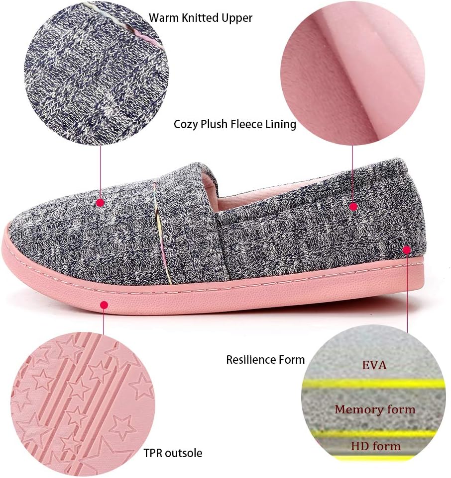 Urbancolor Women Washable Closed Back Indoor Slippers Anti-Slip House Slipper Breathable Home Shoes