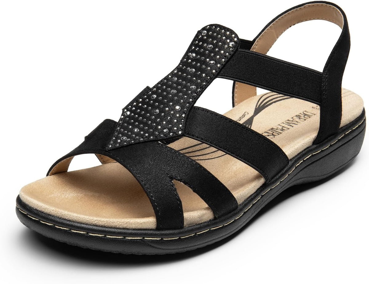 DREAM PAIRS Women's Comfortable Arch Support Flat Sandals