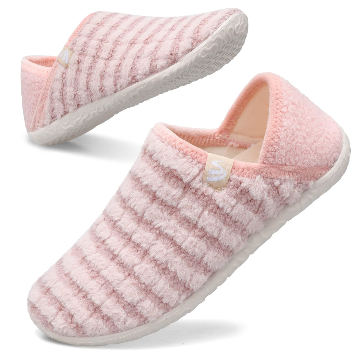 Spesoul Fuzzy House Slippers for Women Men Indoor Closed Back Lightweight Cozy Faux Furry Lining Barefoot House Shoes Slipper Socks for Bedroom Home Office Yoga Outdoor Walking Shoes