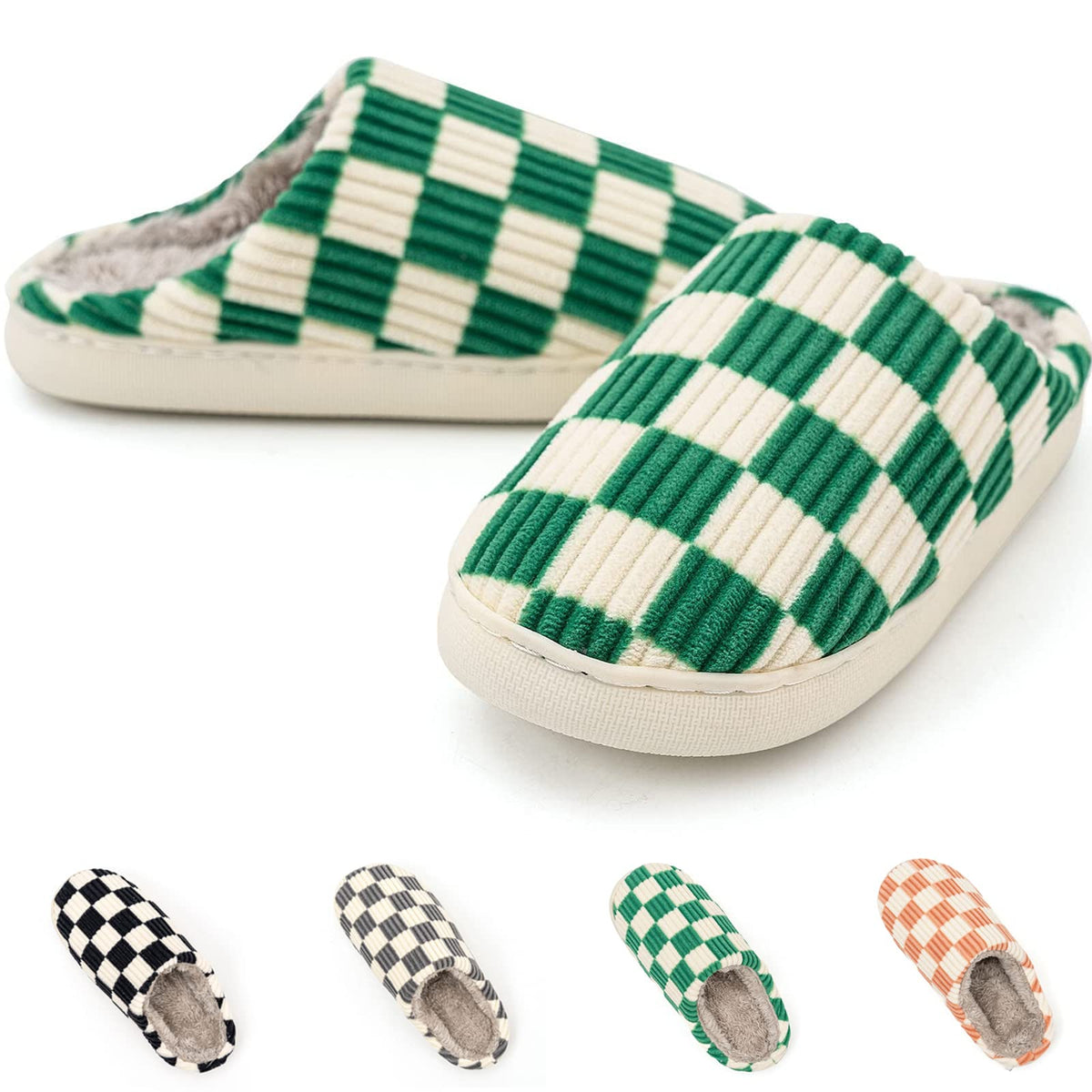 Guyarns House Slippers for Women & Men - Fuzzy, Casual Indoor/Outdoor Shoes with Memory Foam & Faux Fur Lining