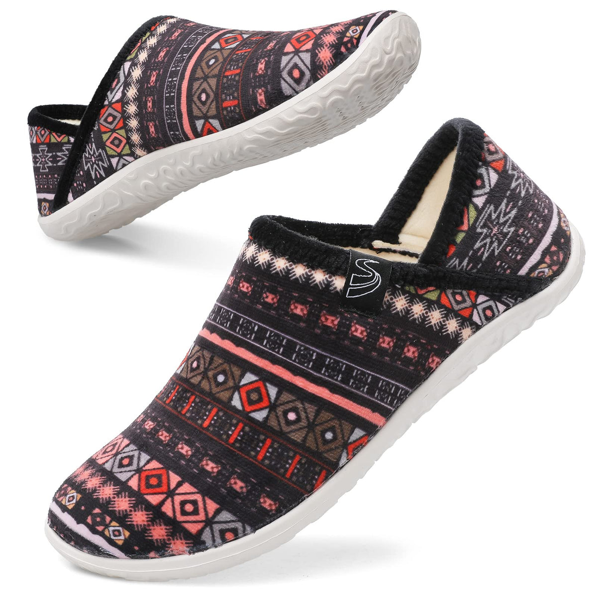 Spesoul Fuzzy House Slippers for Women Men Indoor Closed Back Lightweight Cozy Faux Furry Lining Barefoot House Shoes Slipper Socks for Bedroom Home Office Yoga Outdoor Walking Shoes