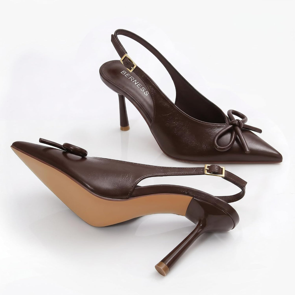 Berness Women's Pointed Toe Pumps, 3.5 Inch Stiletto Slingback Heels