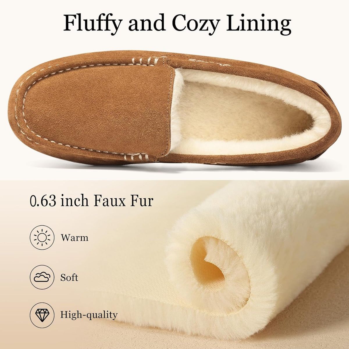 KIDMI Women's Genuine Suede Cozy Moccasin Slippers