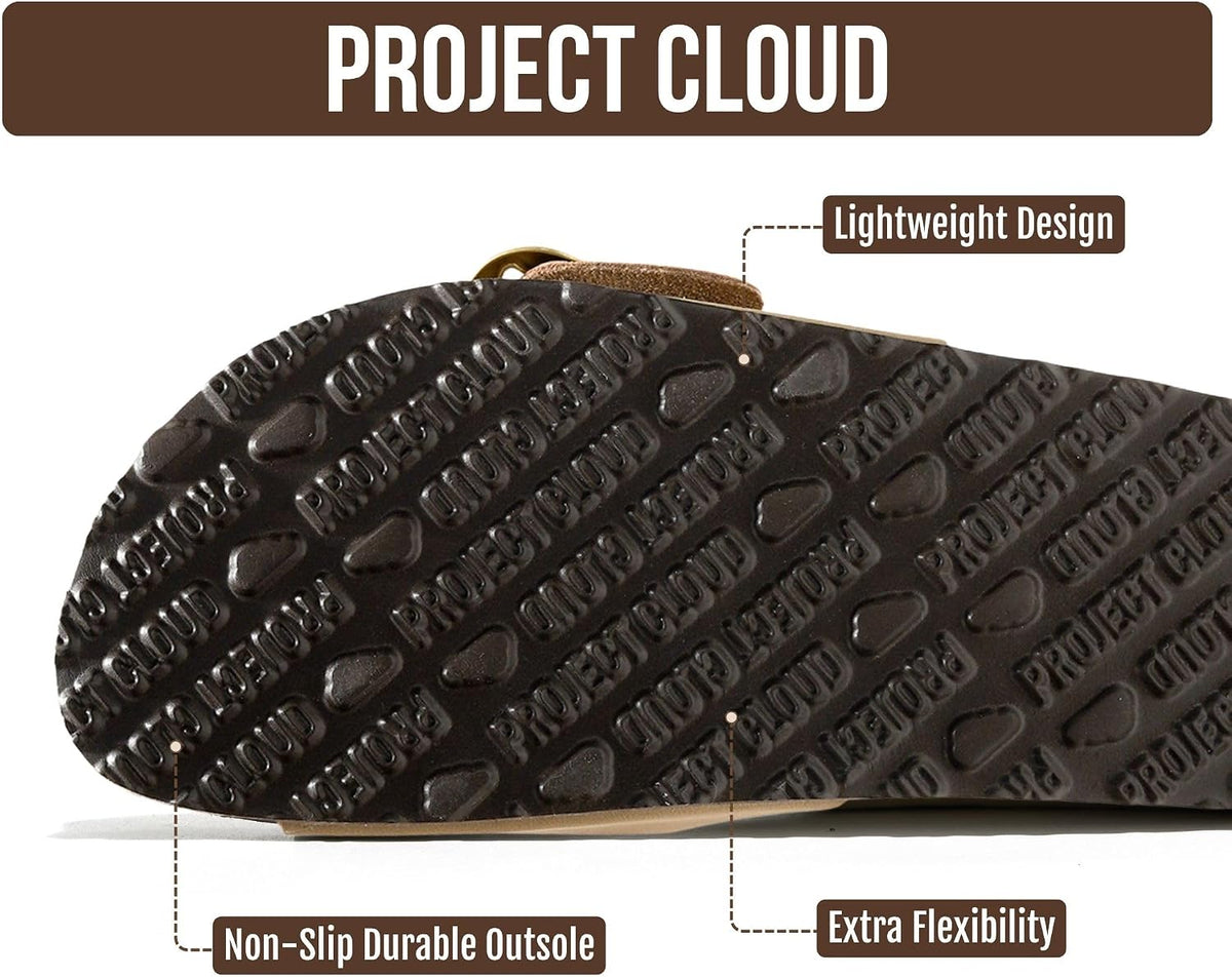 Project Cloud 100% Genuine Leather Sandals Women Comfortable Womens Slides