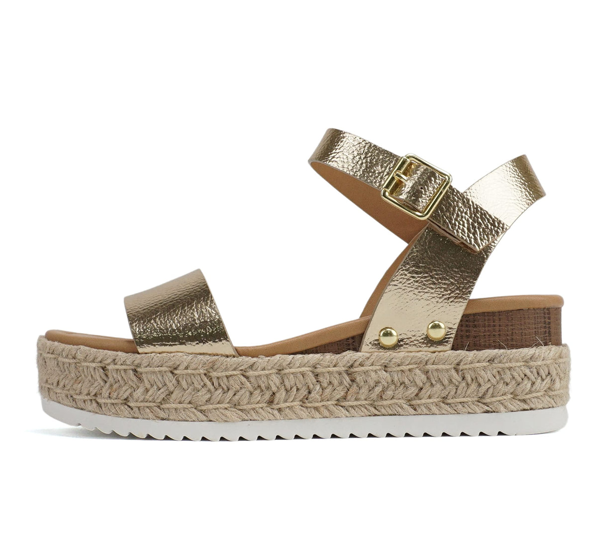 Soda CLIP ~ Women Open Toe Ankle Strap Platform Espadrille Sandal