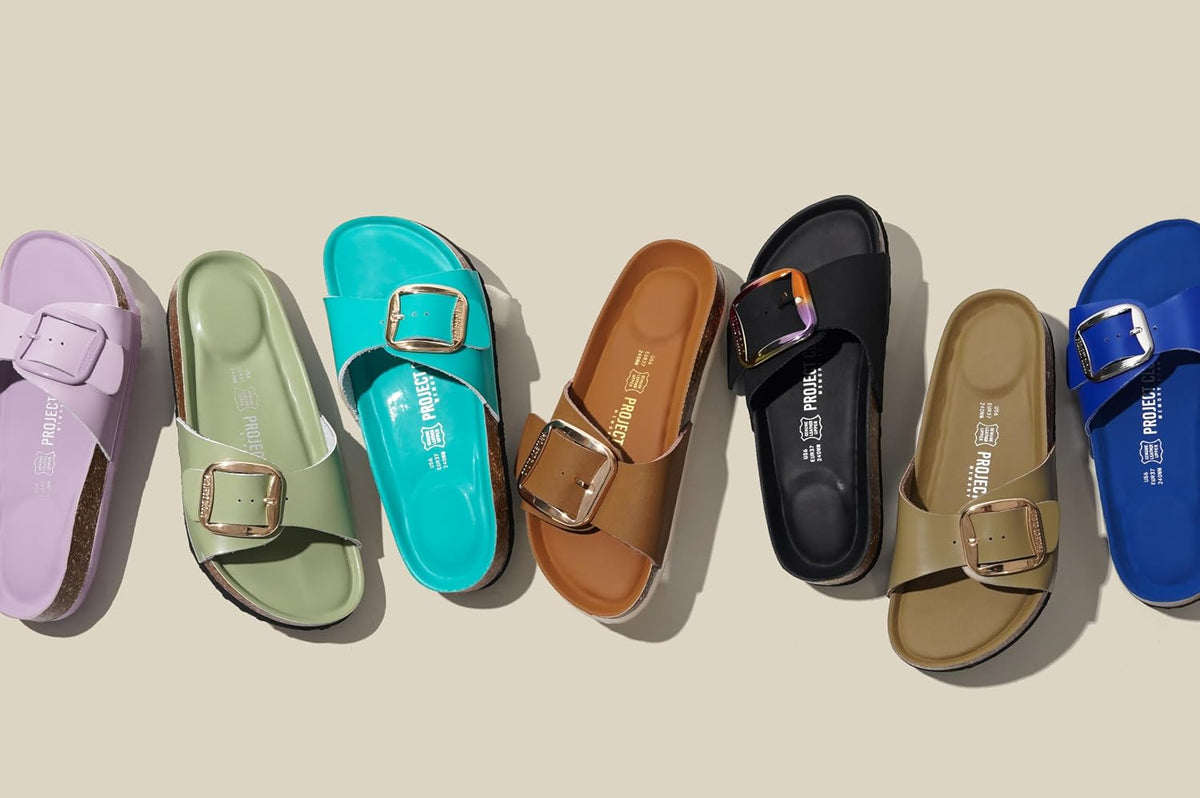 Project Cloud 100% Genuine Leather Sandals Women Comfortable Womens Slides