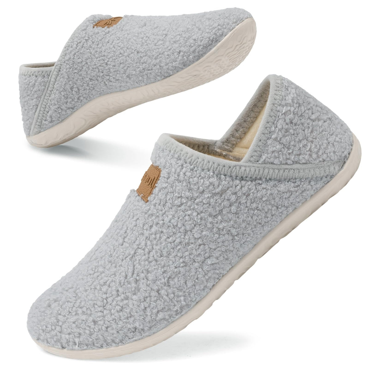 Spesoul Fuzzy House Slippers for Women Men Indoor Closed Back Lightweight Cozy Faux Furry Lining Barefoot House Shoes Slipper Socks for Bedroom Home Office Yoga Outdoor Walking Shoes
