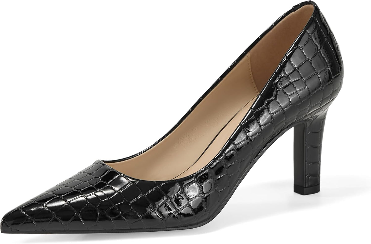 Womens High Heels Closed Pointed Toe Pumps Slip on Dress Shoes