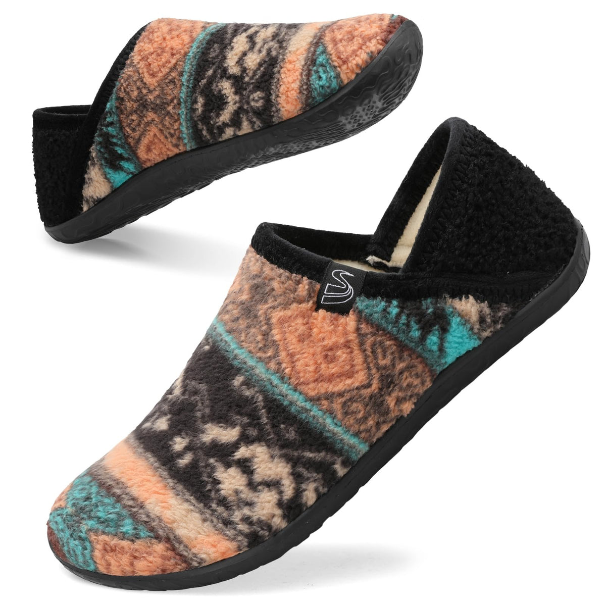 Spesoul Fuzzy House Slippers for Women Men Indoor Closed Back Lightweight Cozy Faux Furry Lining Barefoot House Shoes Slipper Socks for Bedroom Home Office Yoga Outdoor Walking Shoes