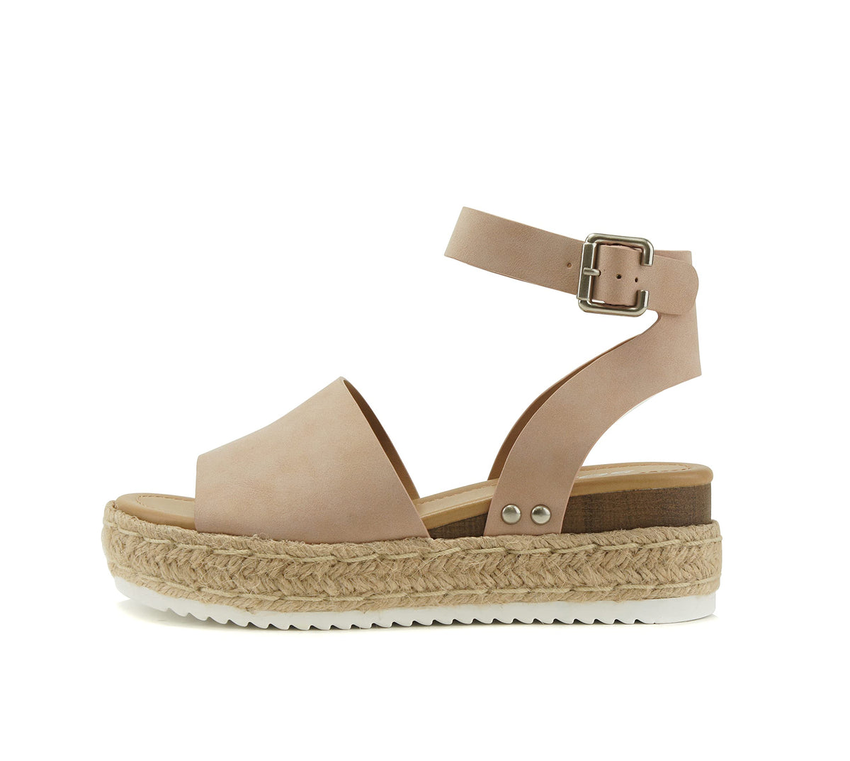 Soda Topic Open Toe Buckle Ankle Strap Espadrilles Flatform Wedge Casual Sandal